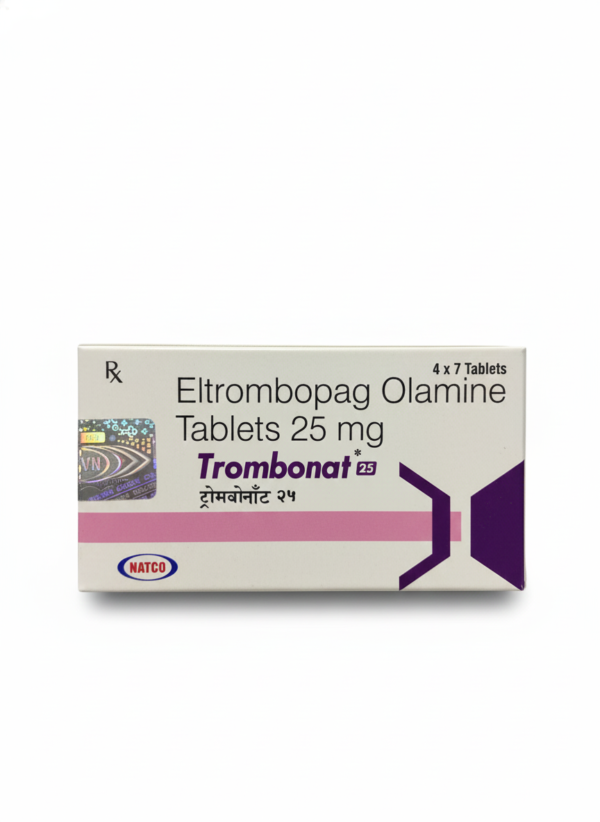 Trombonat 25 Tablet (Eltrombopag Olamine 25 mg) – Strip of 28 Tablets