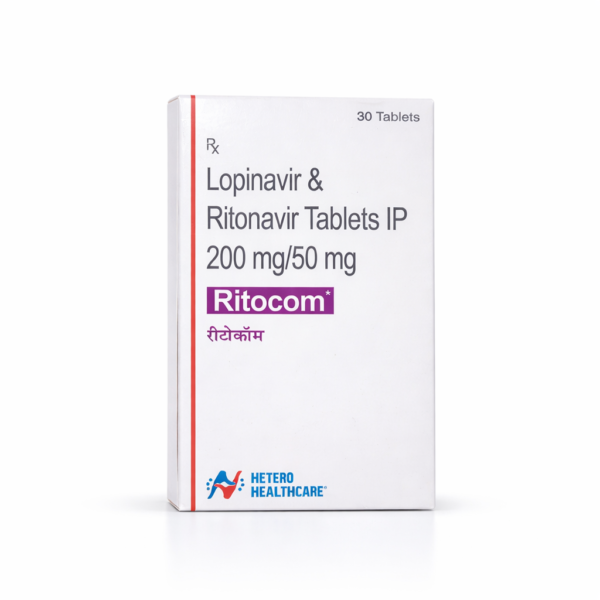 Ritocom Tablet (Lopinavir 200 mg + Ritonavir 50 mg) – 30 Tablets
