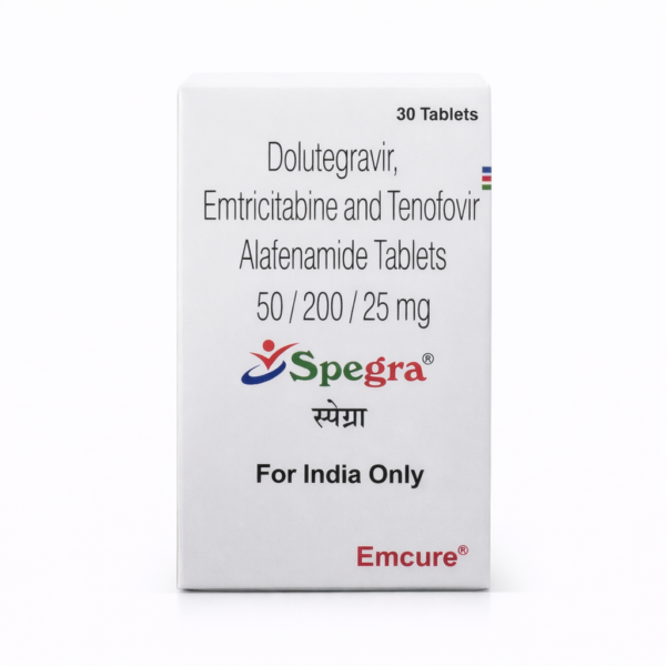 Spegra Tablets 50/200/25 mg – Dolutegravir, Emtricitabine & Tenofovir Alafenamide (30 Tablets)